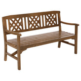 Wooden Garden Bench - 3 Seater - Natural Finish