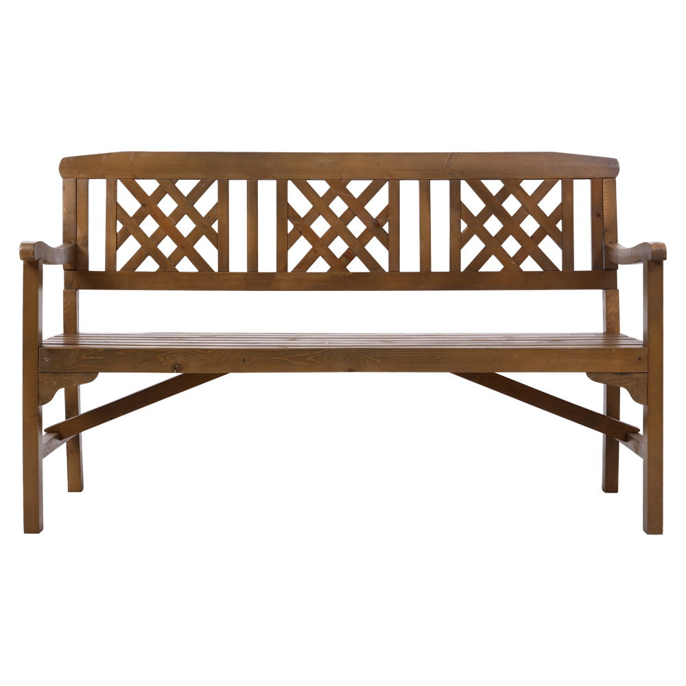 Wooden Garden Bench 3 Seat with Natural Finish
