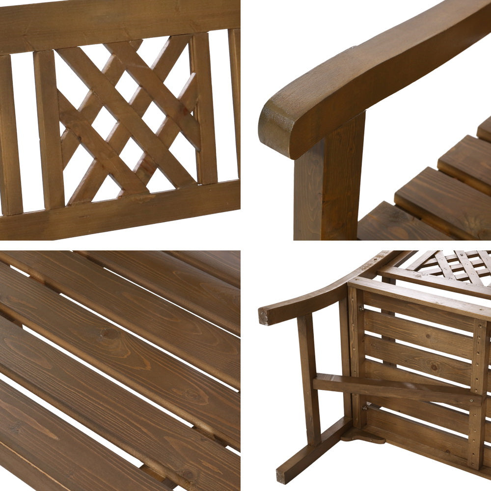 Wooden Garden Bench 3 Seat with Natural Finish