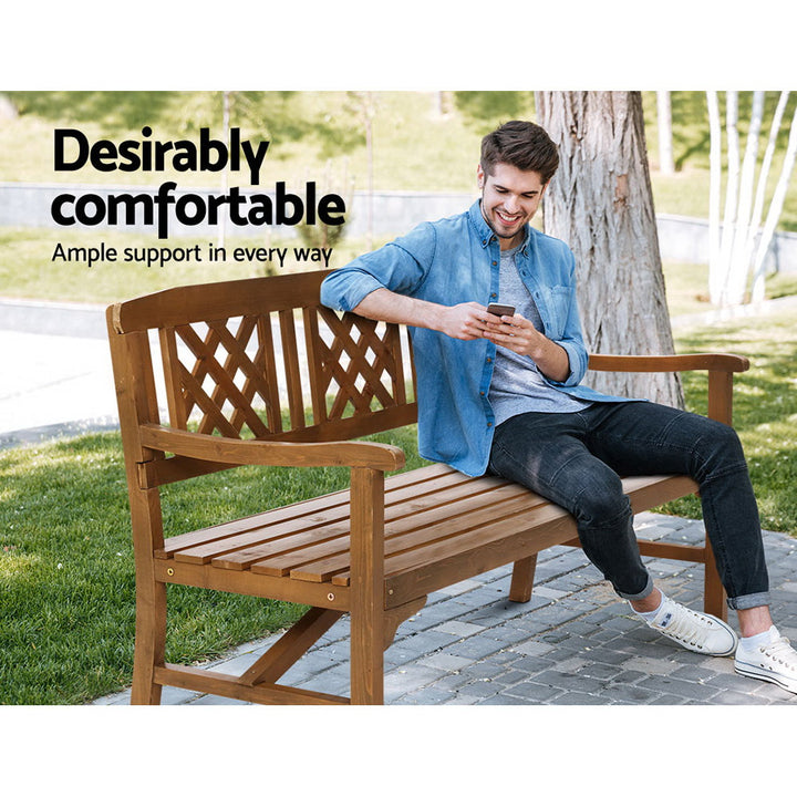 Wooden Garden Bench 3 Seat with Natural Finish