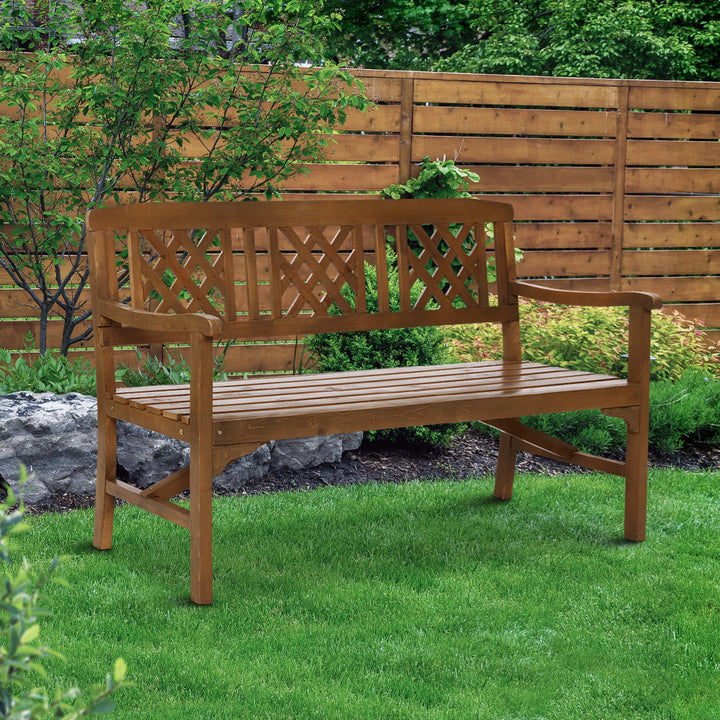 Wooden Garden Bench 3 Seat with Natural Finish