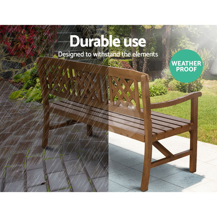Wooden Garden Bench 3 Seat with Natural Finish