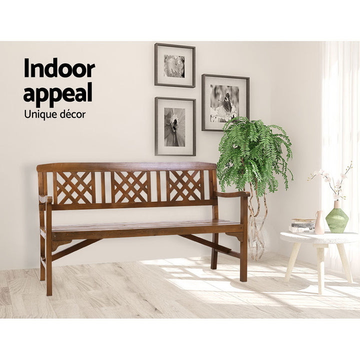 Wooden Garden Bench 3 Seat with Natural Finish