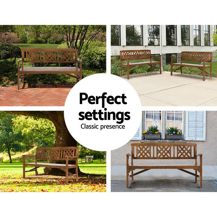 Wooden Garden Bench 3 Seat with Natural Finish