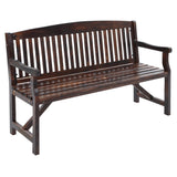 Wooden Garden Bench - Dark Stain - 3 Seater
