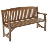 3 Seater Wooden Garden Bench - Natural Finish
