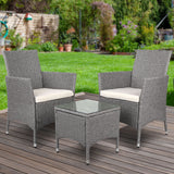 3 Piece Outdoor Bistro Set in Grey