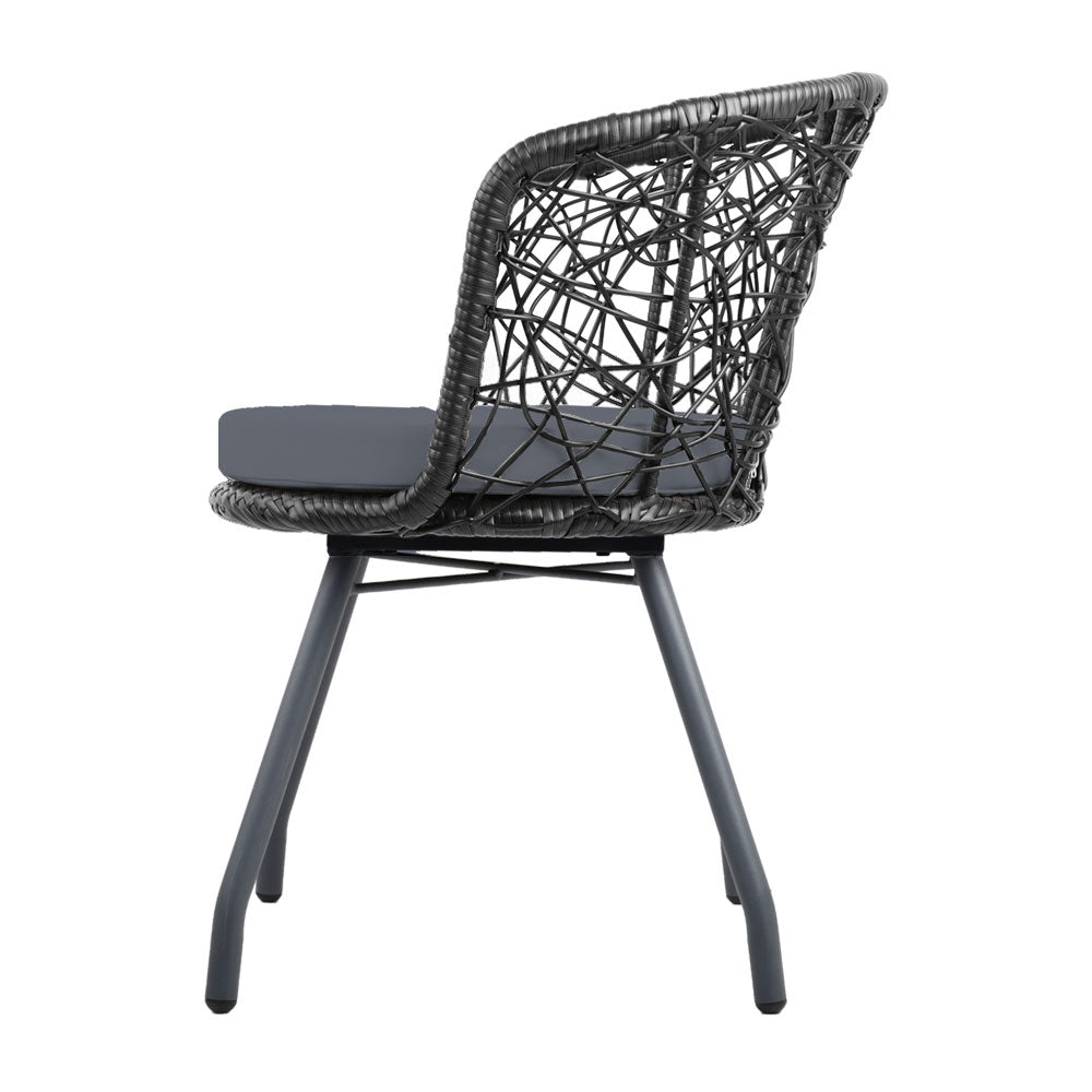 3pc Bistro Outdoor Chair & Table Set - Black