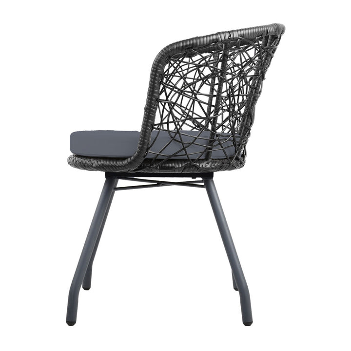 3pc Bistro Outdoor Chair & Table Set - Black