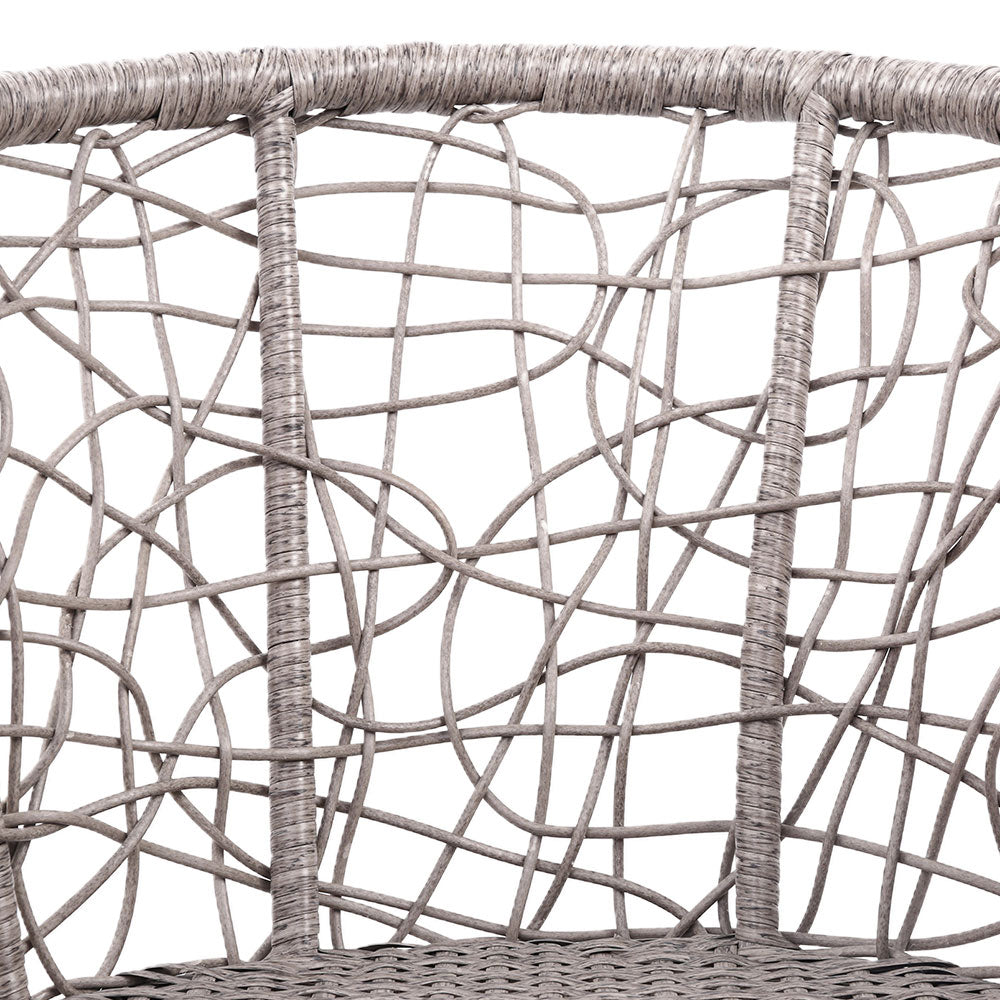 Wicker Patio Bistro Set - Grey
