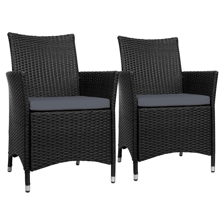 Set of 2 Idris Outdoor Chairs Dining Wicker Garden Cushion Gardeon