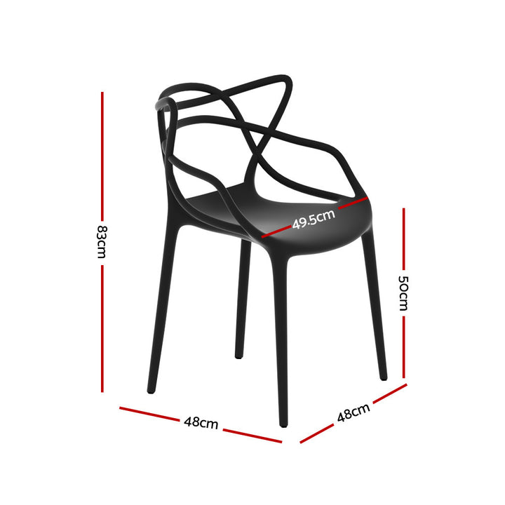 PP Outdoor Dining Chairs X4 Stackable- Black