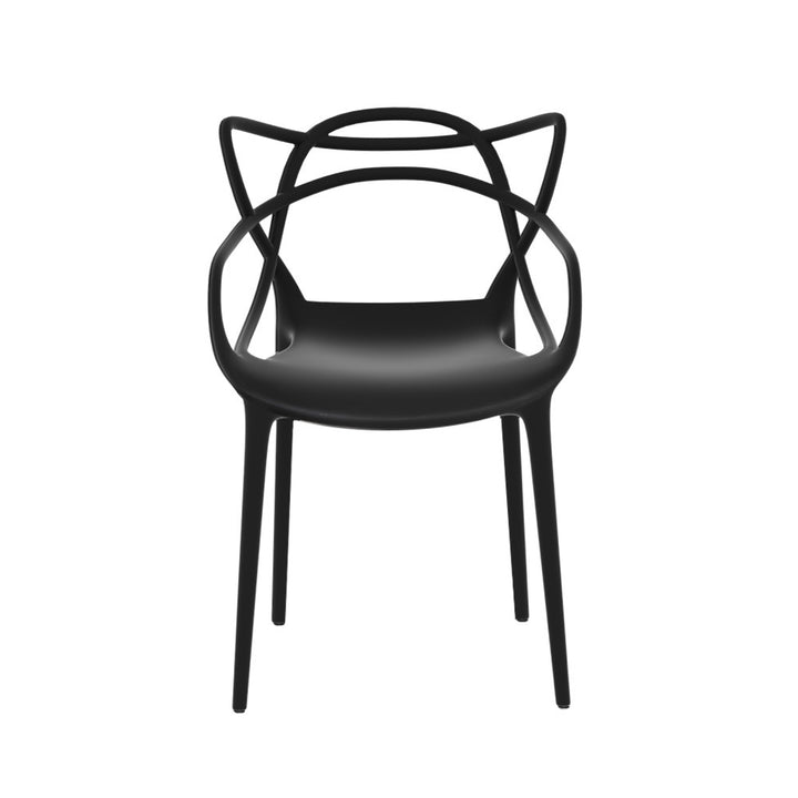 PP Outdoor Dining Chairs X4 Stackable- Black