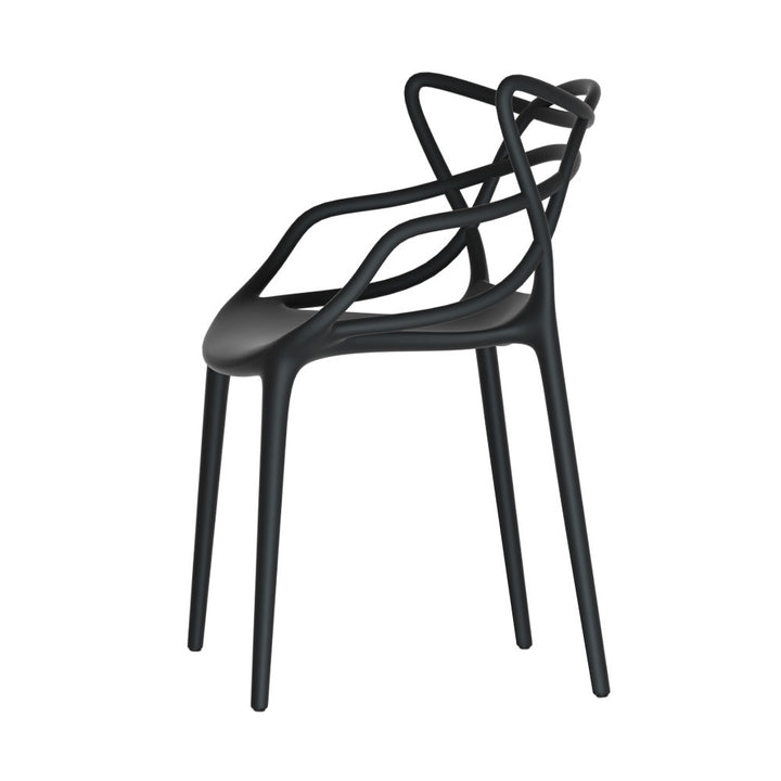 PP Outdoor Dining Chairs X4 Stackable- Black