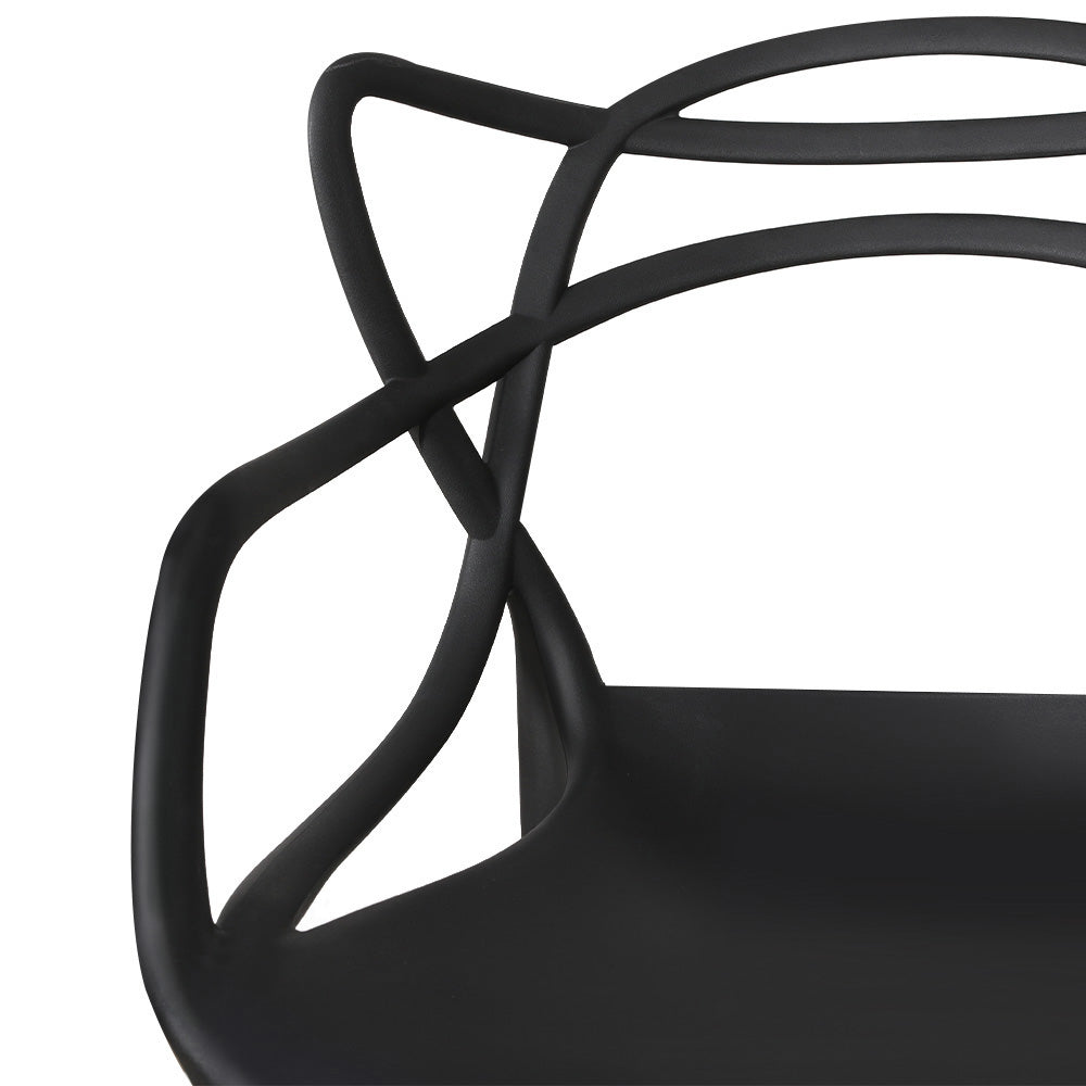 PP Outdoor Dining Chairs X4 Stackable- Black