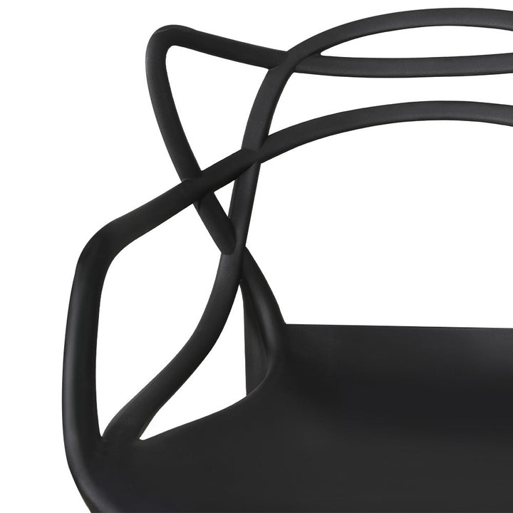 PP Outdoor Dining Chairs X4 Stackable- Black