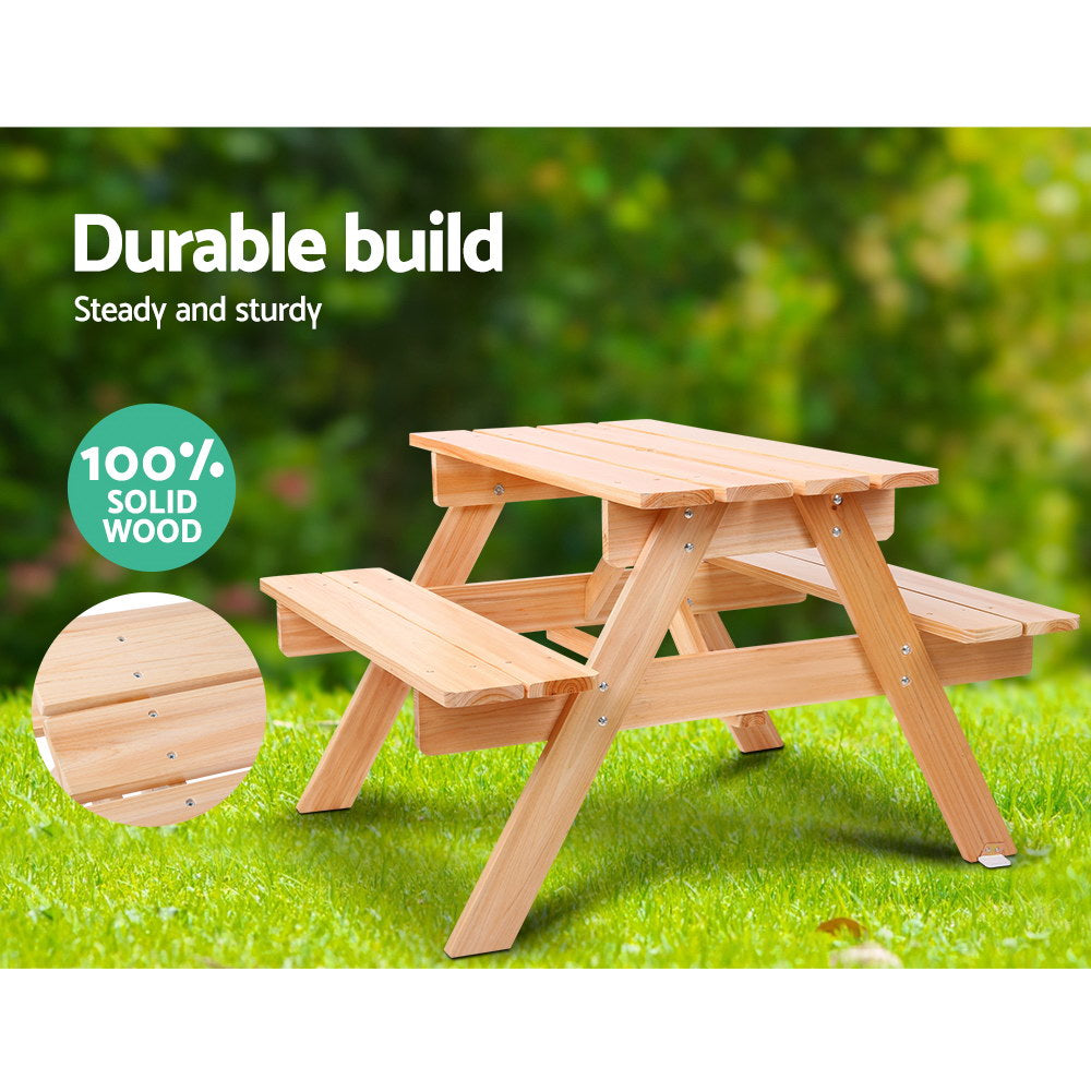 Kids Timber Picnic Bench Set