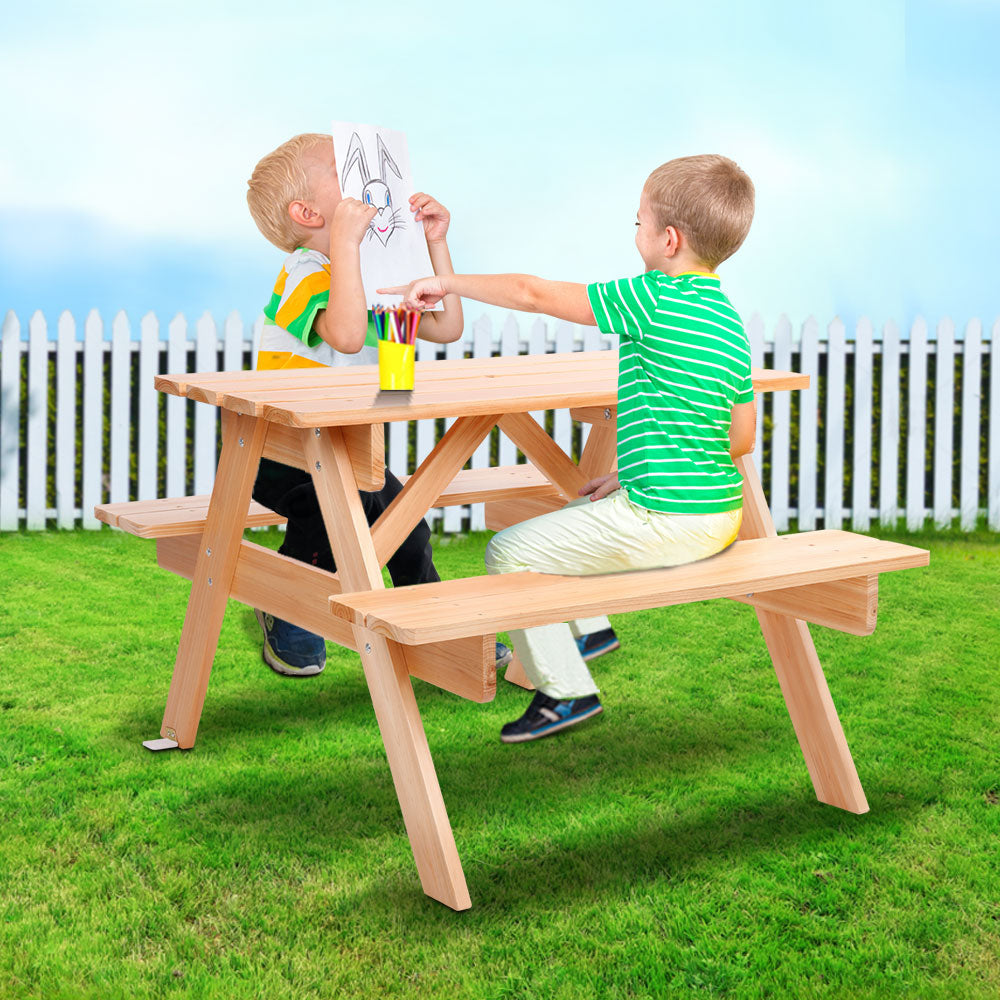 Kids Timber Picnic Bench Set