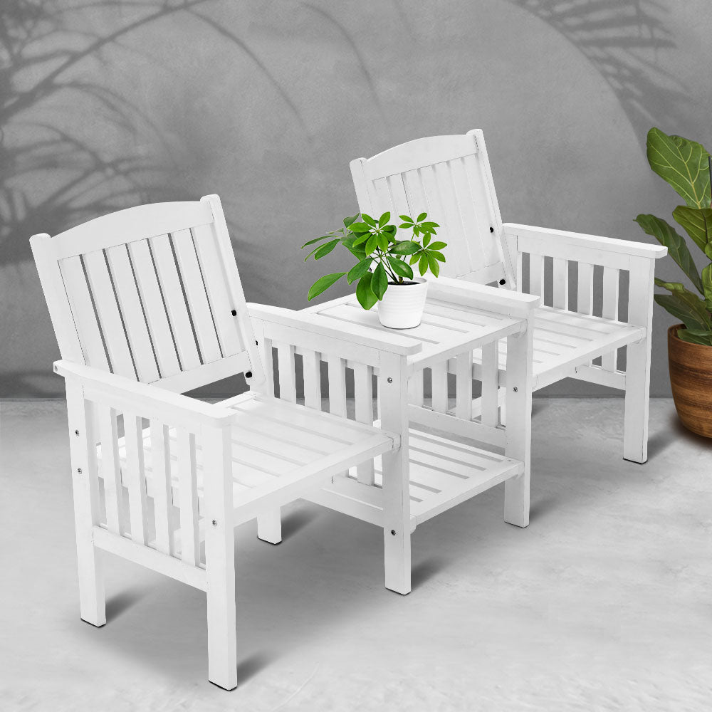 Garden Table Loveseat White - The  Best Backyard