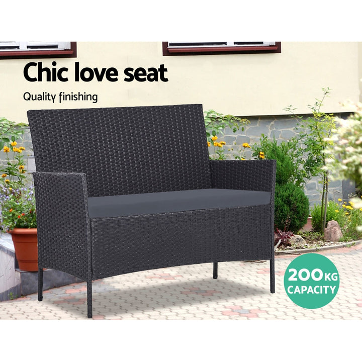4-piece Outdoor Lounge Setting Black