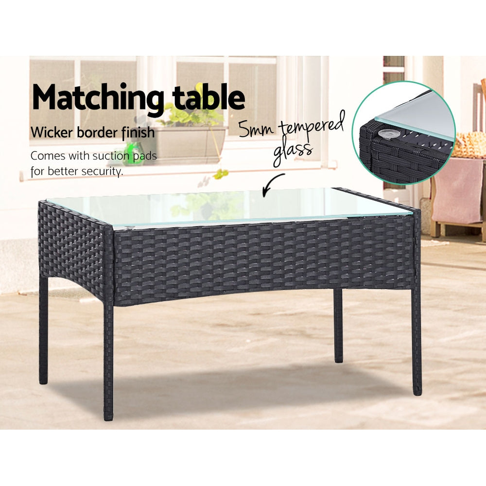 4-piece Outdoor Lounge Setting Black