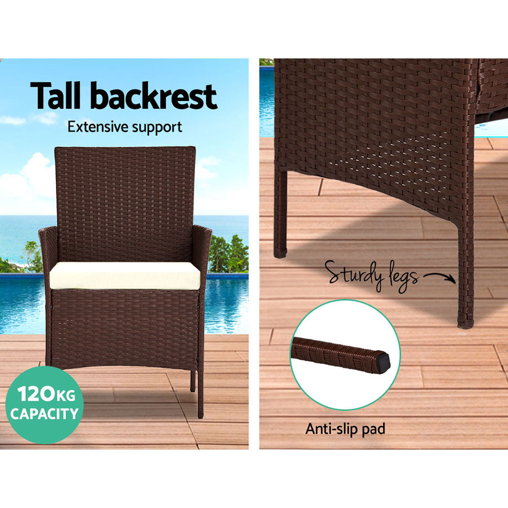 Lounge and Armchair Wicker Set with Side table - The  Best Backyard