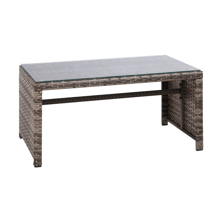 Outdoor Lounge Setting Wicker Sofa Set Storage Cover Mixed Grey - The  Best Backyard