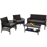 4pc Outdoor Lounge Setting - Wicker with Cushions