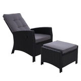 Recliner Sun Lounge Chair with Cushion & Ottoman