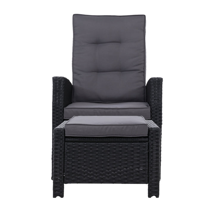 Recliner Sun Lounge Chair with Cushion & Ottoman