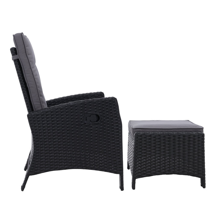 Recliner Sun Lounge Chair with Cushion & Ottoman