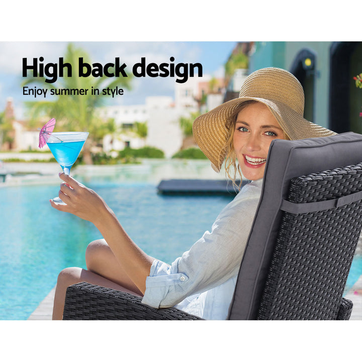 Set of 2 Sun Recliner Chair Outdoor