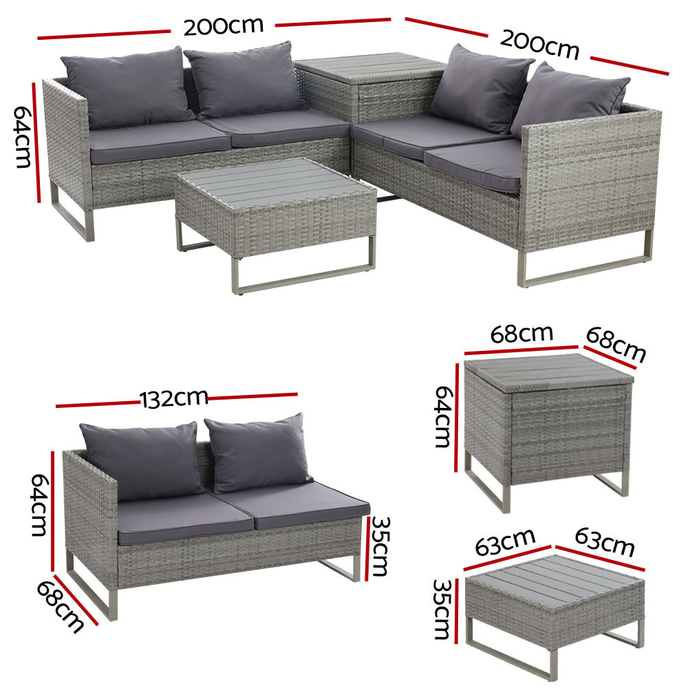 Outdoor Lounge Set Wicker Table Chairs