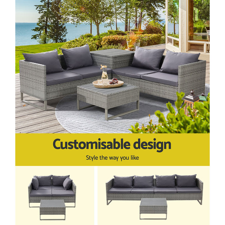 Outdoor Lounge Set Wicker Table Chairs