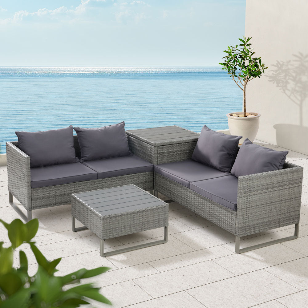 Outdoor Lounge Set Wicker Table Chairs