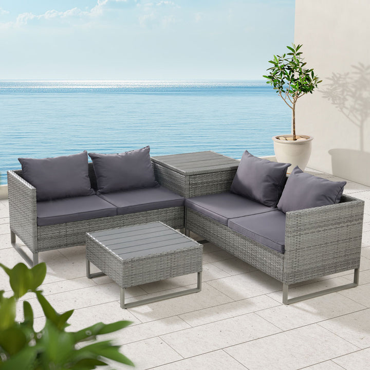 Outdoor Lounge Set Wicker Table Chairs
