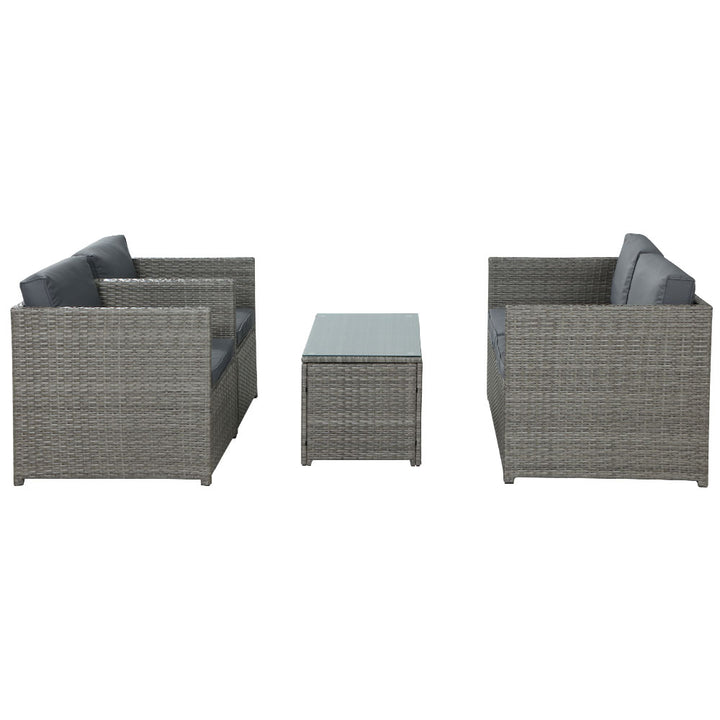 Outdoor Sofa Set 4-Seater Wicker Lounge Setting Table Chairs