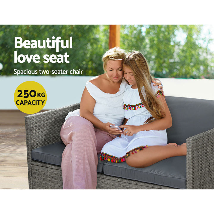 Outdoor Sofa Set 4-Seater Wicker Lounge Setting Table Chairs