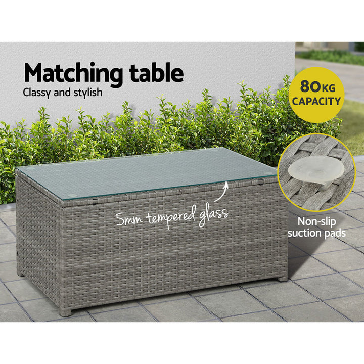 Outdoor Sofa Set 4-Seater Wicker Lounge Setting Table Chairs