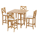 Gardeon 5pc Outdoor Bar Table & Stools - Acacia Wood