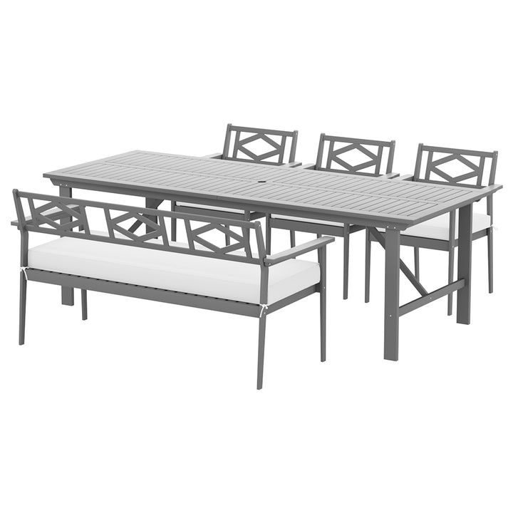 6-seater Outdoor Dining Chair and Table w Bench Seat