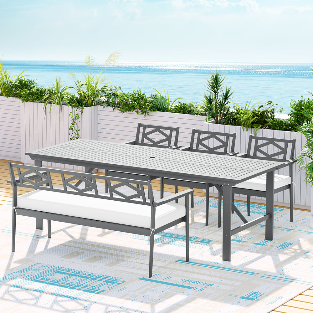 6-Seater Outdoor Dining Chair and Table Set (inc Bench Seat) – The Best ...