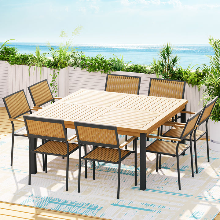 8-seater Outdoor Timber Dining Table and Chairs