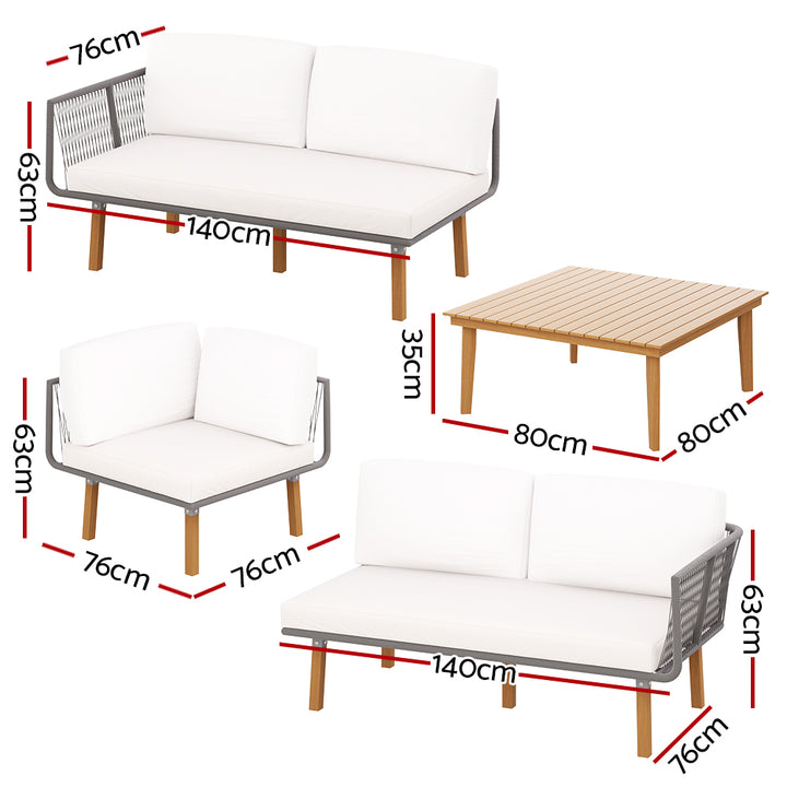 4pcs Outdoor Set Modular Aluminum Lounge