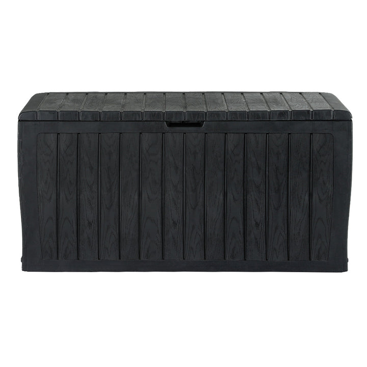 Gardeon Outdoor Storage Box 220L Lockable Organiser Garden Deck Toy Shed Tool Black