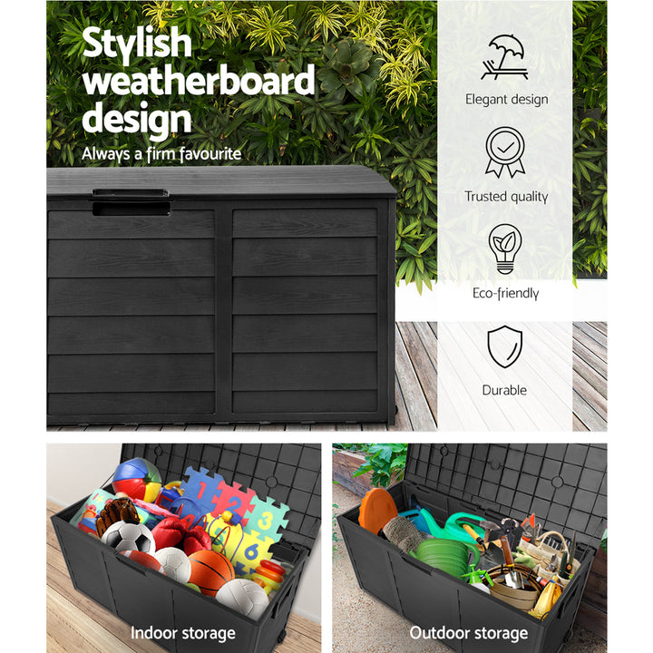 290L Outdoor Storage Box (Lockable) - Black