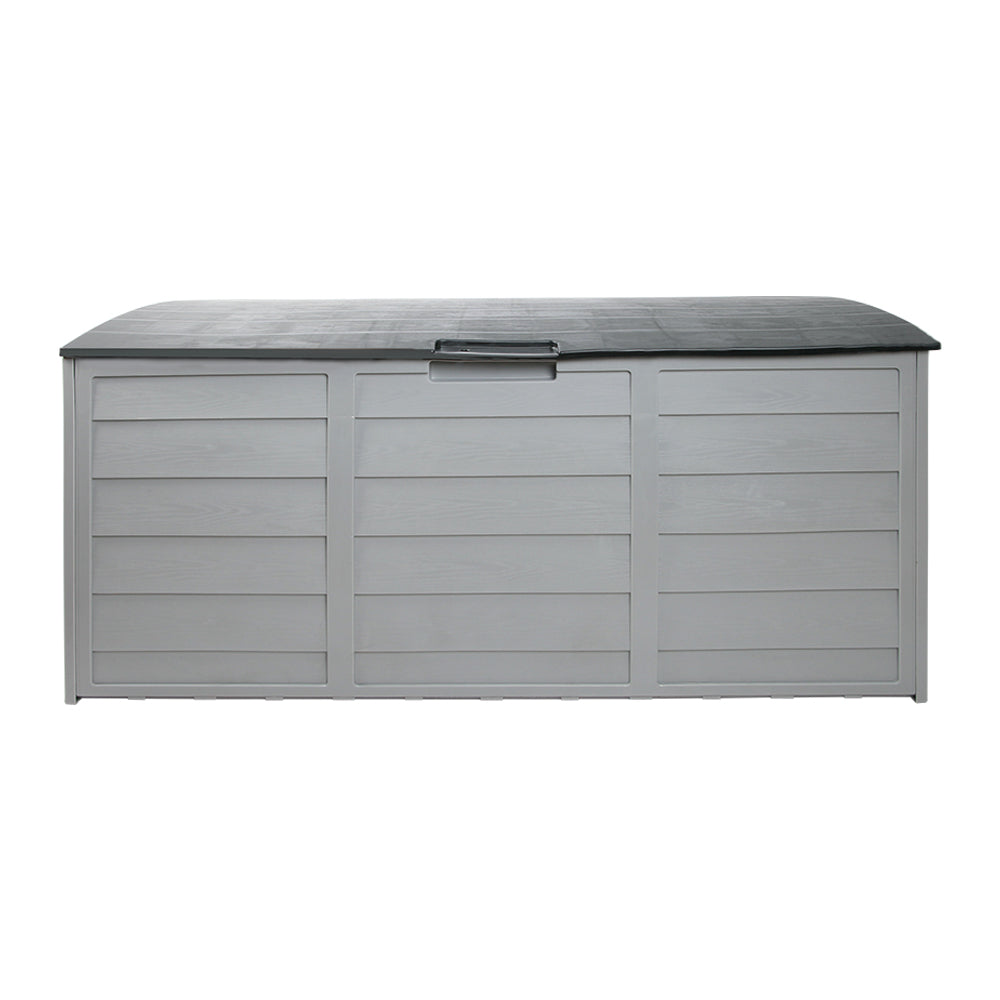 Gardeon Outdoor Storage Box 290L Lockable Organiser Garden Deck Shed Tool Grey