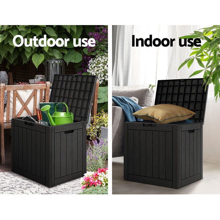118L Outdoor Storage Box / Bench (Lockable) - Black