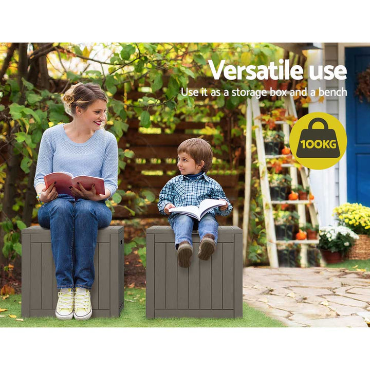 118L Outdoor Garden Storage Box Grey