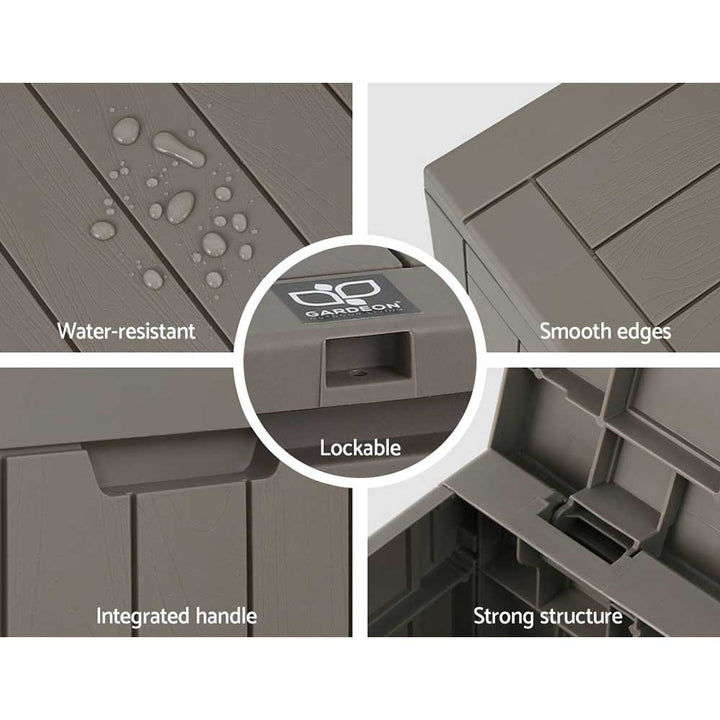 118L Outdoor Garden Storage Box Grey